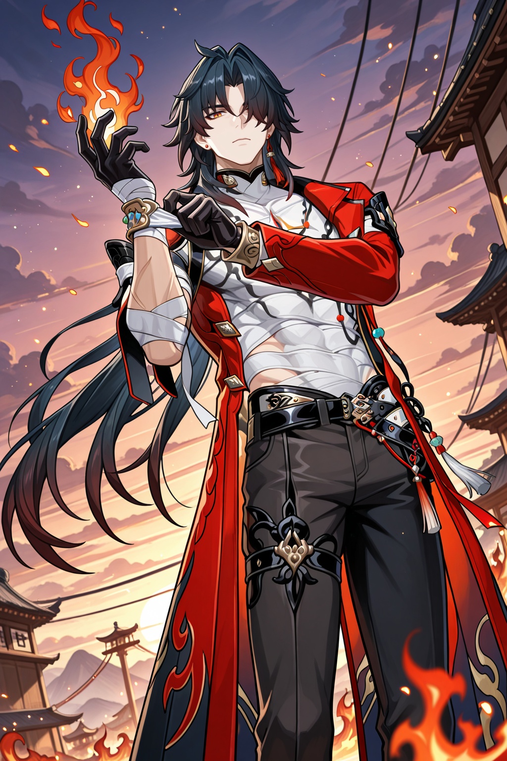 male focus,  1boy,  mortenax blade \(honkai: star rail\) on Tensor.Art