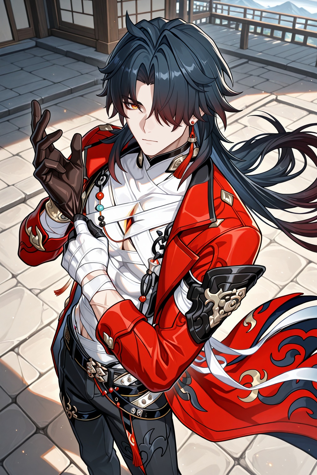male focus,  1boy,  mortenax blade \(honkai: star rail\) on Tensor.Art