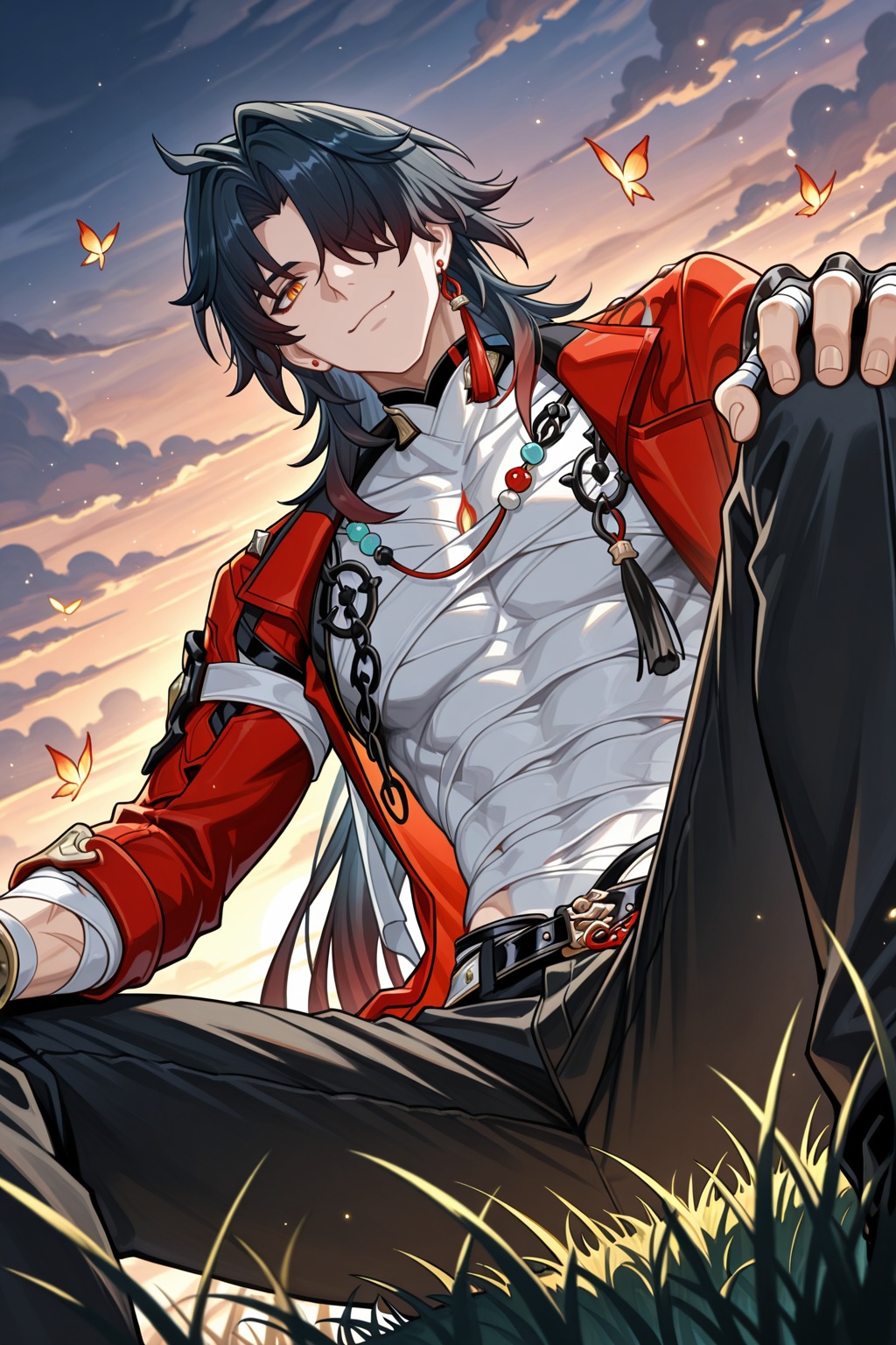 male focus,  1boy,  mortenax blade \(honkai: star rail\) on Tensor.Art