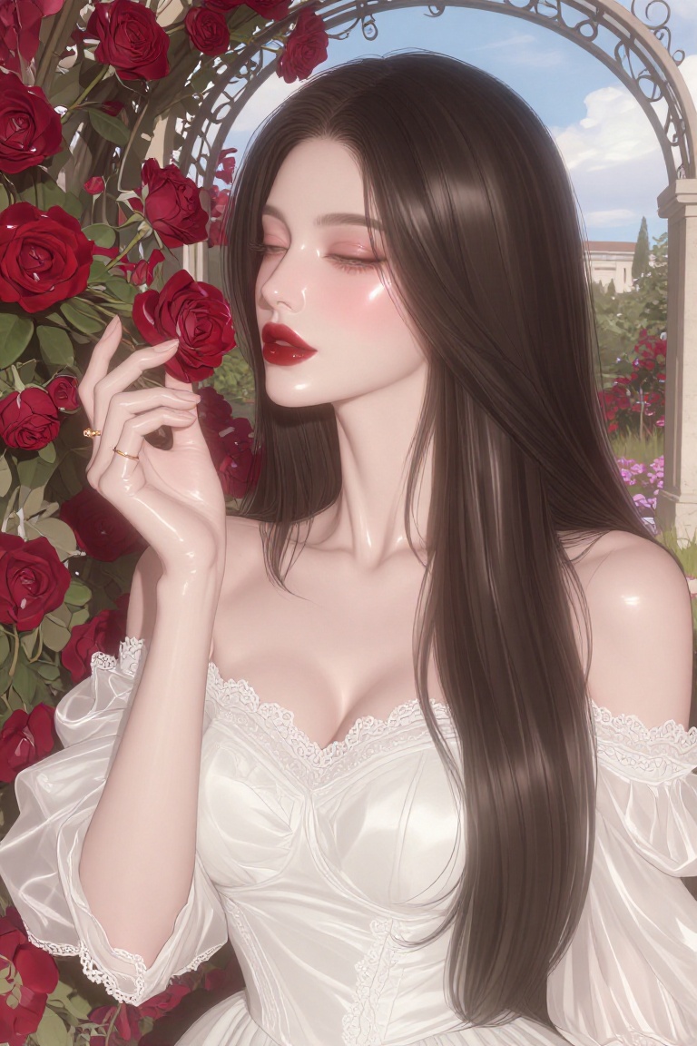 soft brushwork,  semi-realistic manhwa,  glass skin on Tensor.Art