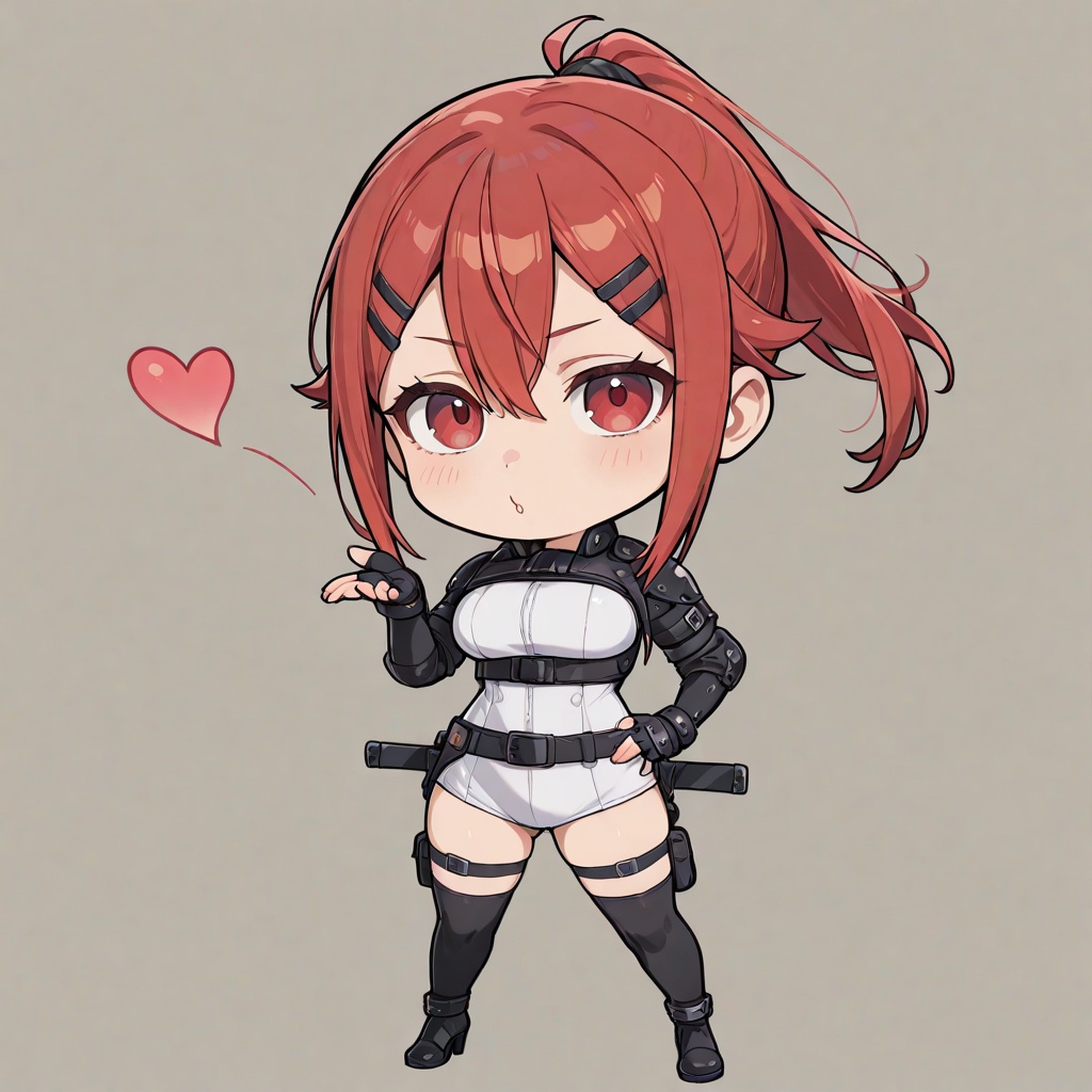 ichika kishimojin \(black torch\),  chibi,  1girl on Tensor.Art