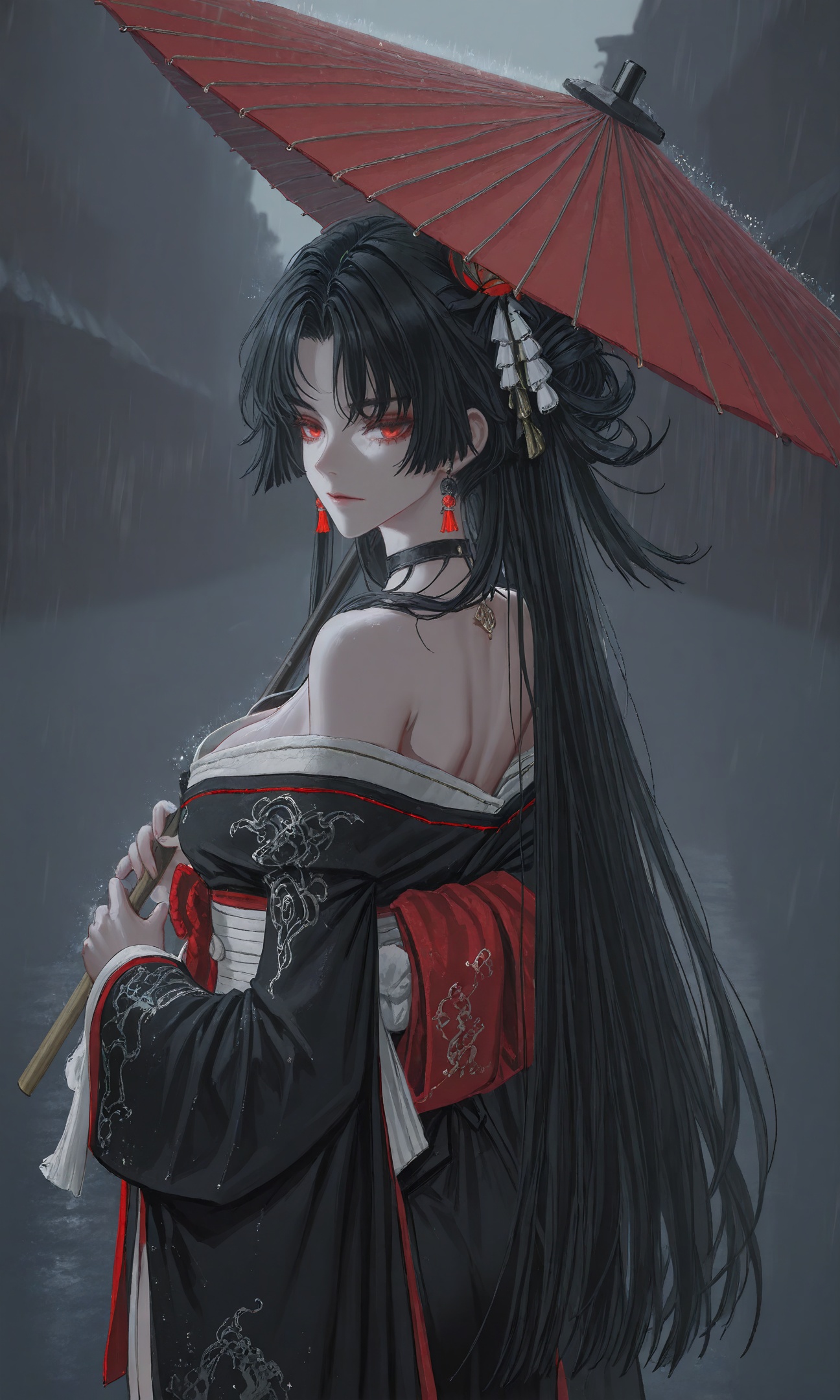 Hotori(MQ/Neverness to Everness),  red_eyes,  sexy poses by MasterQ on Tensor.Art