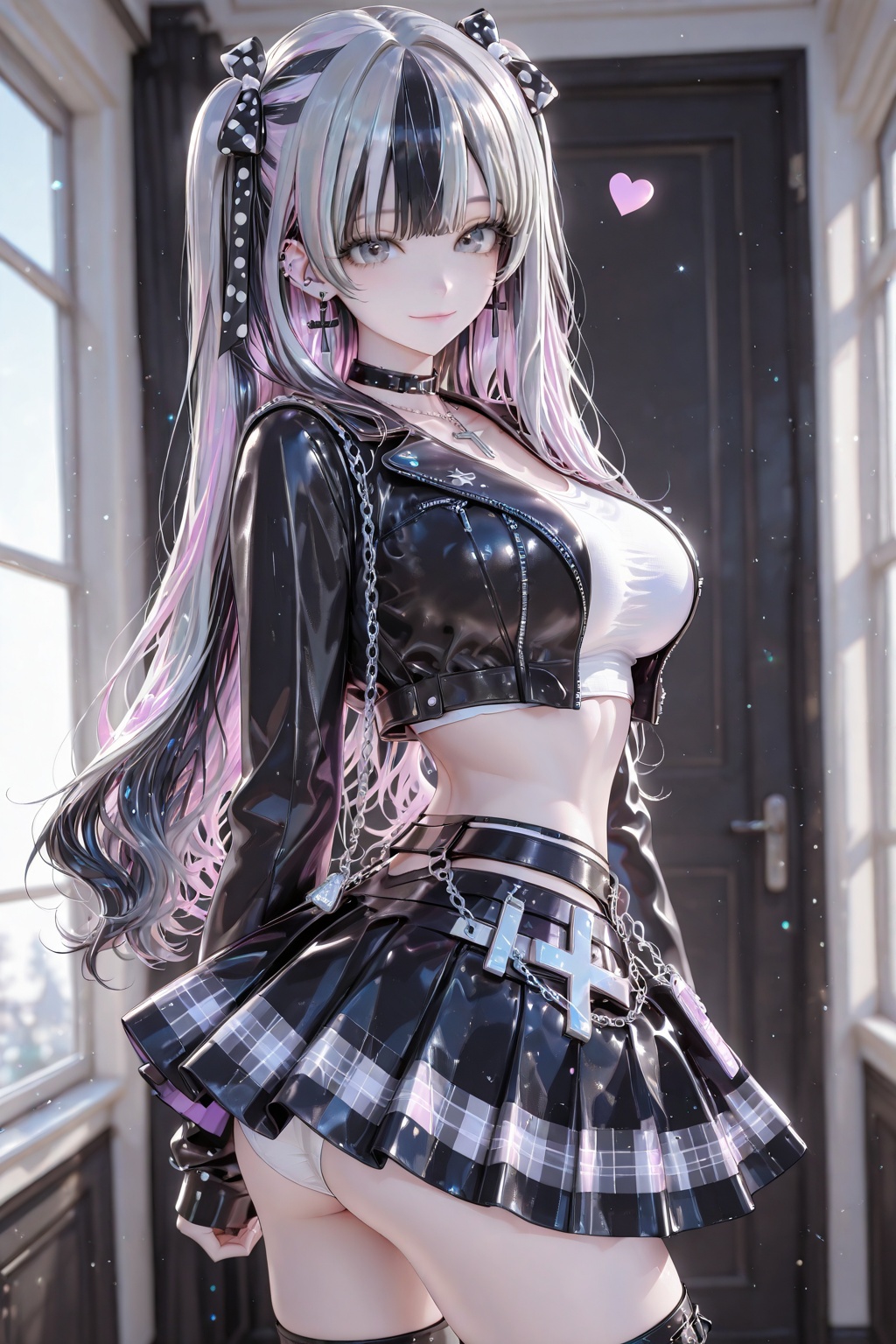 Kami no Mai,  heart-shaped face,  pink and white hair on Tensor.Art