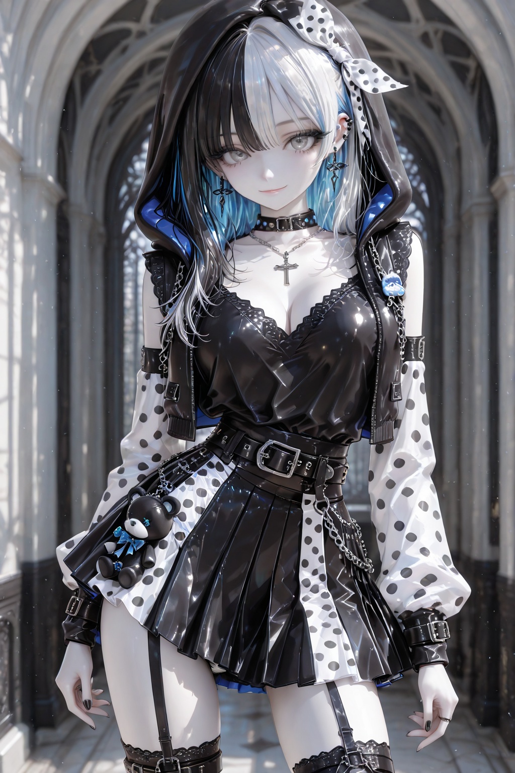 Akemiya Rin,  two-tone hair,  gray eyes on Tensor.Art