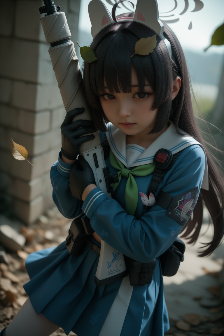 1girl,  miyu \(blue archive\),  black eyes on Tensor.Art