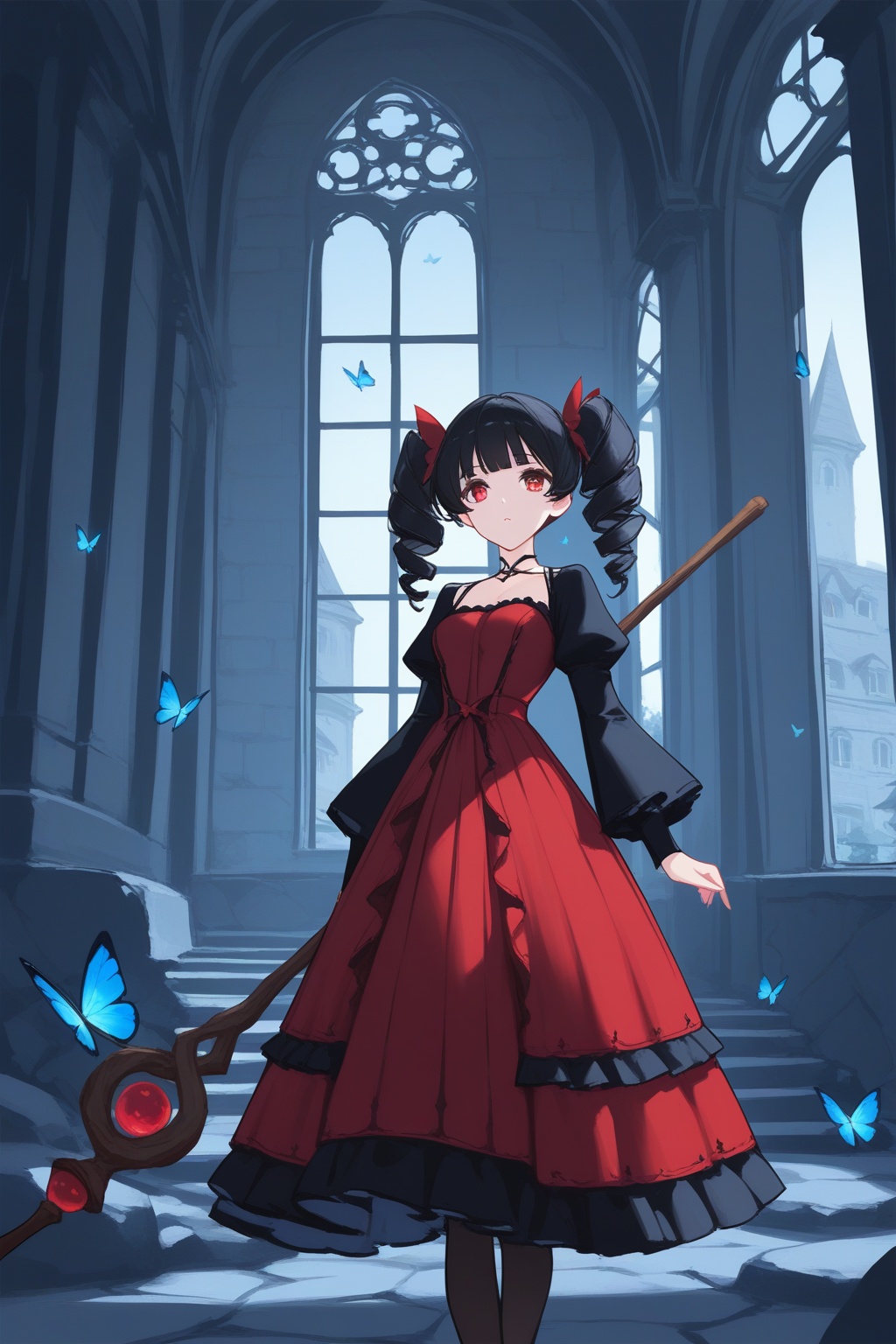 1girl,  solo,  black hair on Tensor.Art