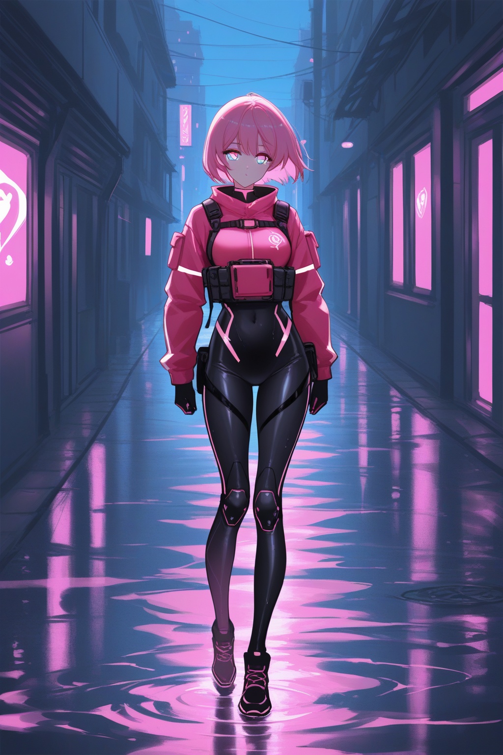 1girl,  solo,  neon pink hair on Tensor.Art