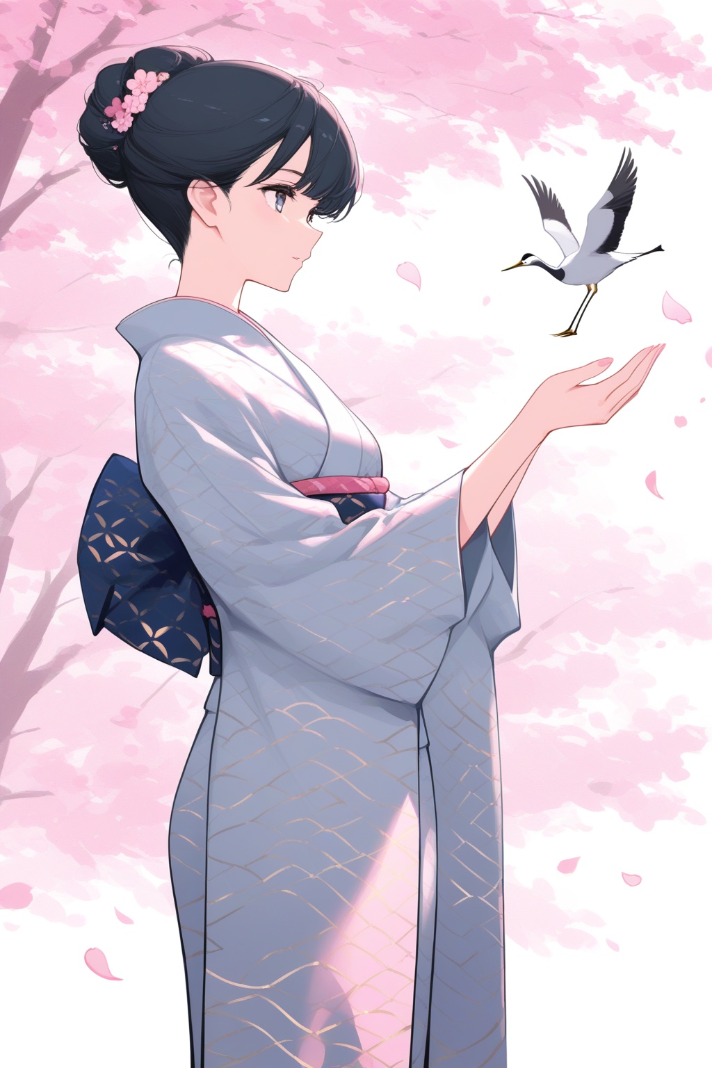 1girl,  solo,  black hair on Tensor.Art