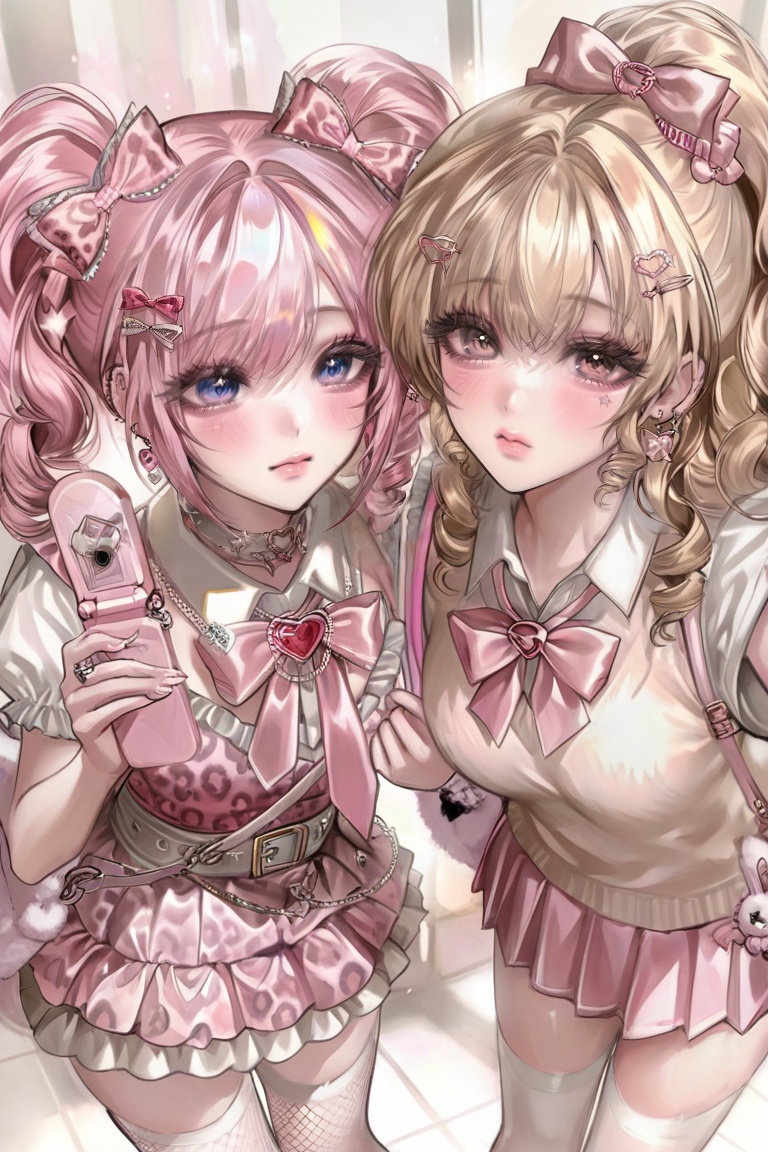 Subject & Characters: ​2female,  Two stylish girls,  Gyaru fashion style on Tensor.Art