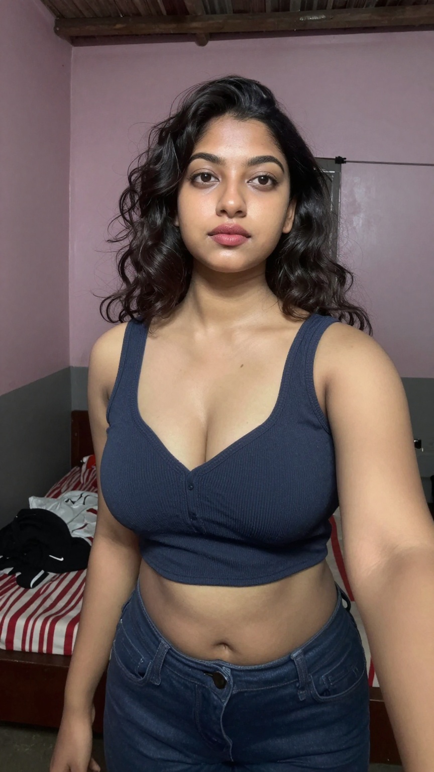 18yo bangali cute girl taking hot selfie of her lips and boobs,  underboobs,  face in frame on Tensor.Art