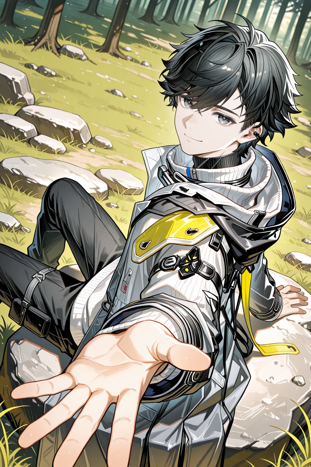 male focus,  1boy,  male endministrator \(arknights\) on Tensor.Art