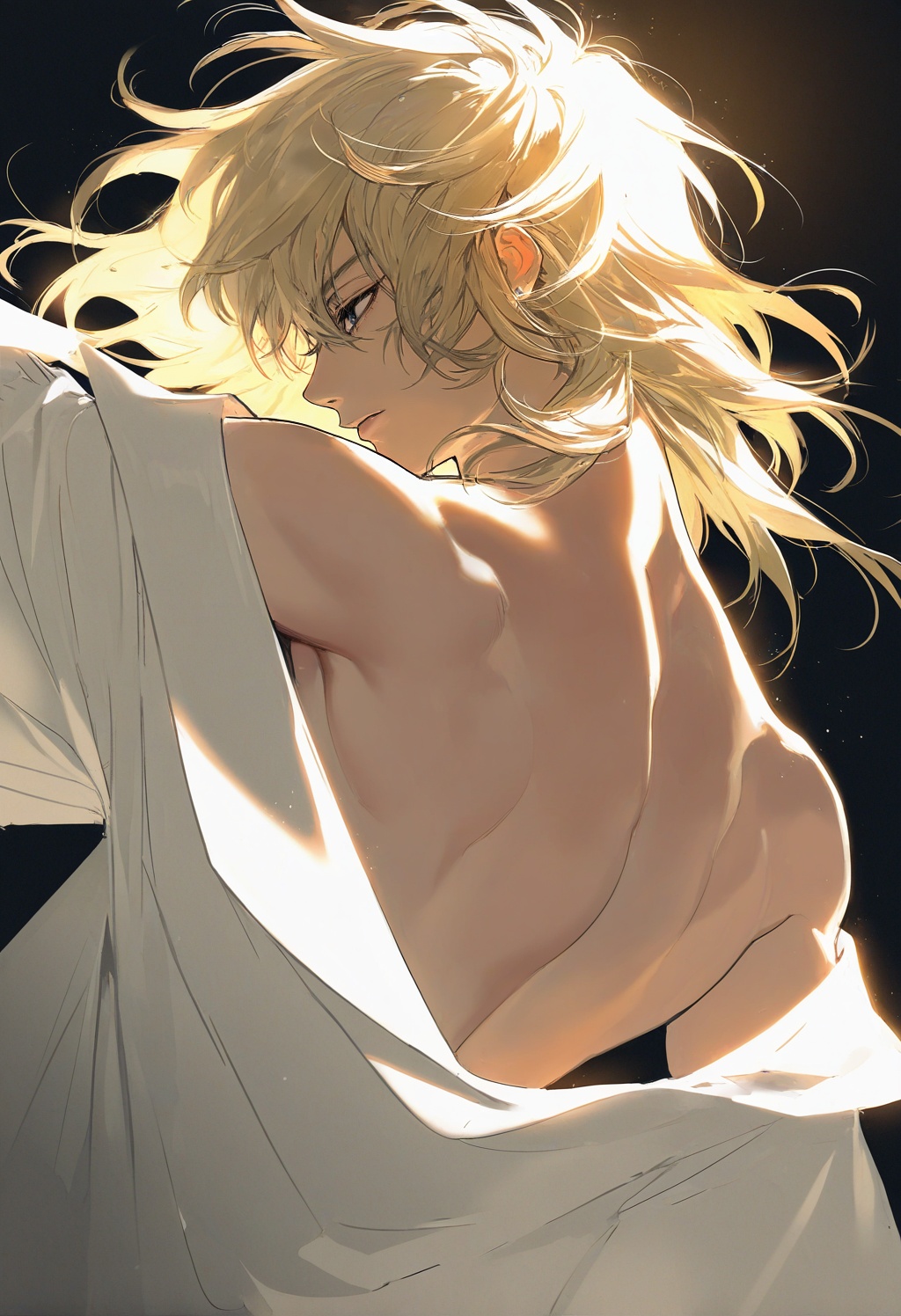 male focus,  solo,  from behind/side on Tensor.Art