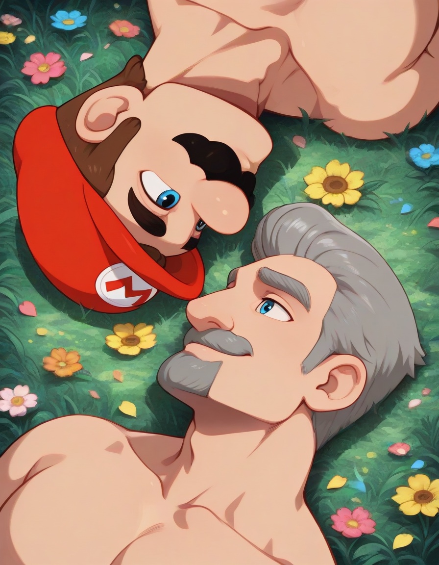 male focus,  manly,  mature male on Tensor.Art