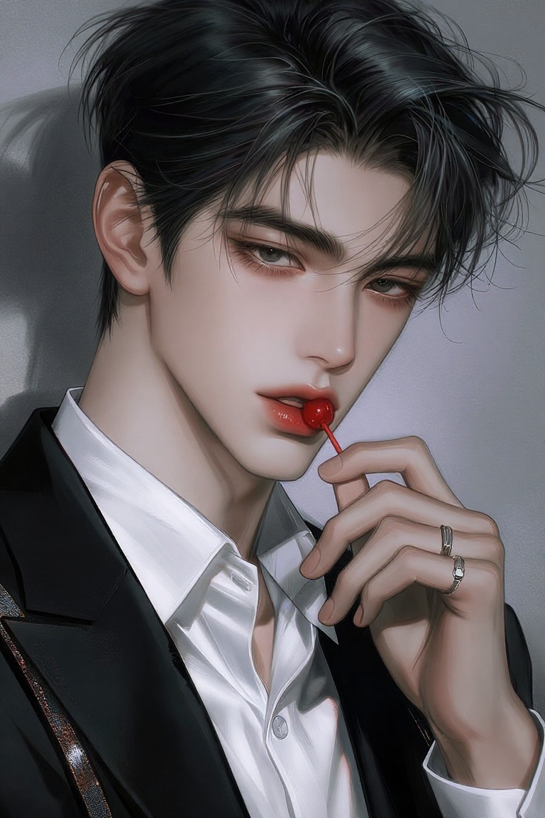 (Highly refined art style) 1male,  solo,  semi realistic young man on Tensor.Art