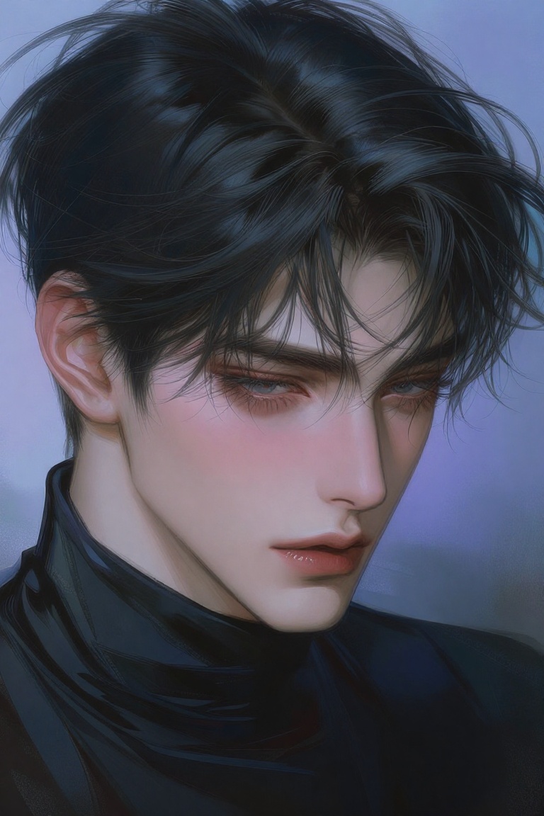 (Highly refined art style) 1male,  solo,  semi realistic young man on Tensor.Art
