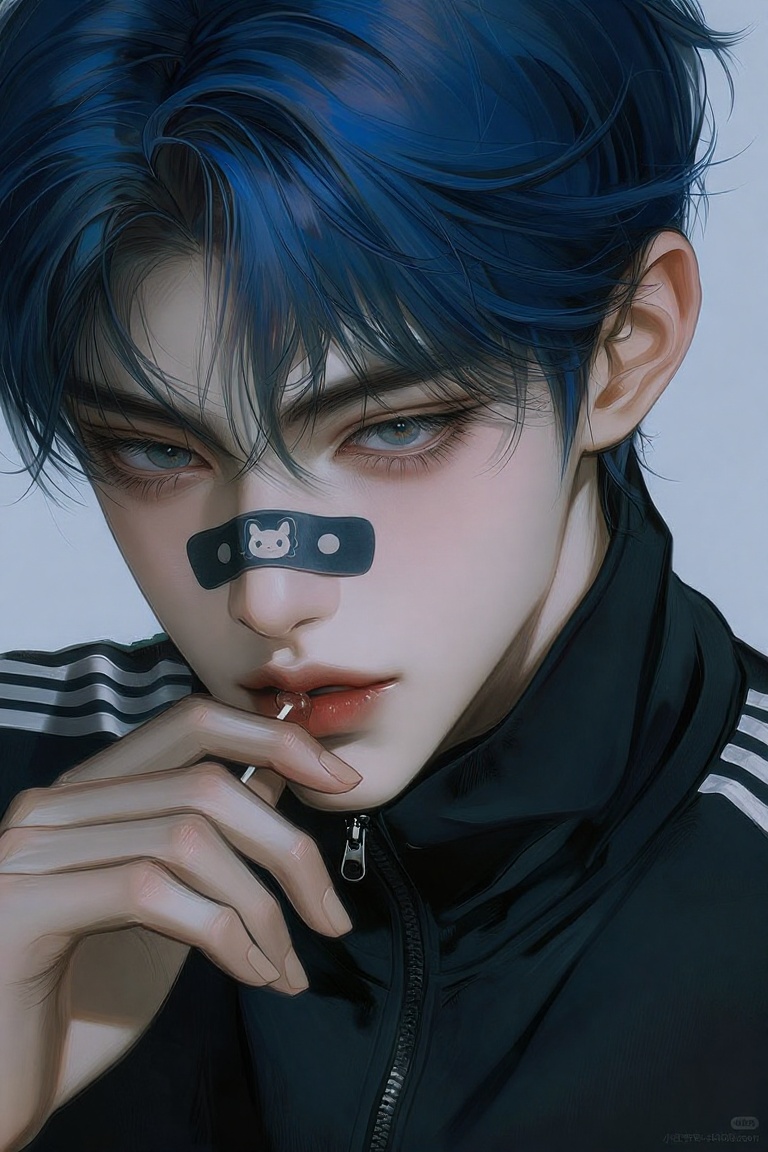 (Highly refined art style) 1male,  solo,  semi realistic young man on Tensor.Art