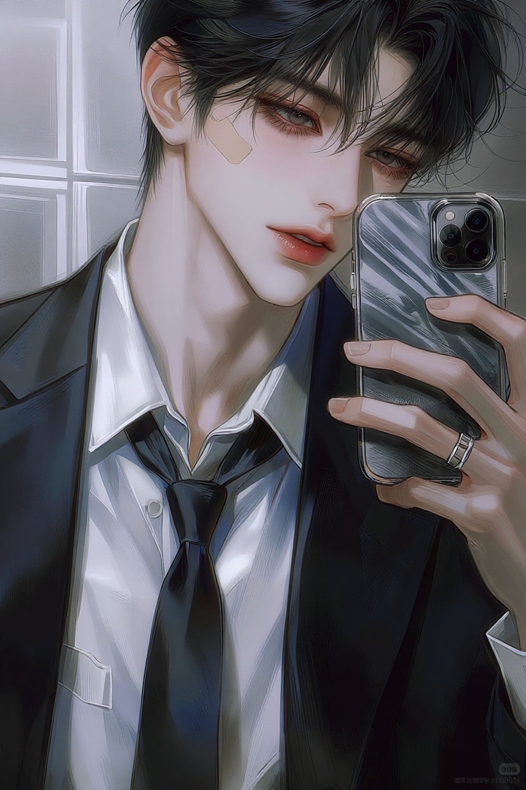 (Highly refined art style) 1male,  solo,  semi realistic young man on Tensor.Art