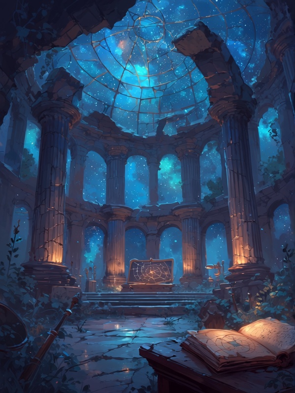 no human,  exterior,  ancient observatory ruins on Tensor.Art