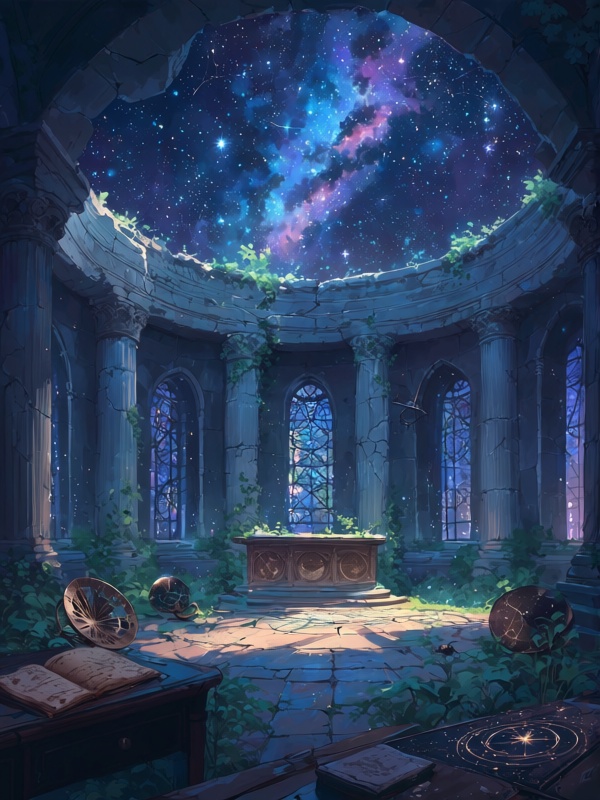 no human,  exterior,  ancient observatory ruins on Tensor.Art