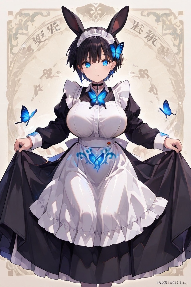 Long Skirt Maid,  Skirt & glowing markings,  Beautiful breasts on Tensor.Art