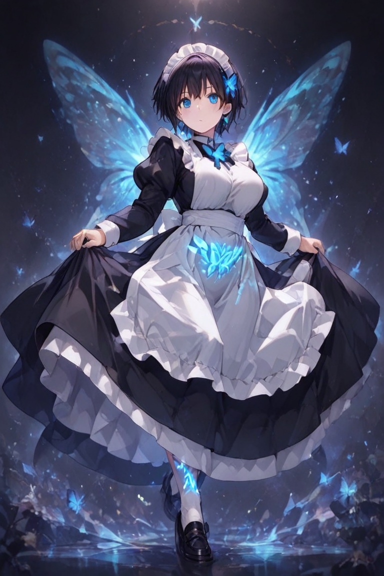 Long Skirt Maid,  Skirt & glowing markings,  Beautiful breasts on Tensor.Art