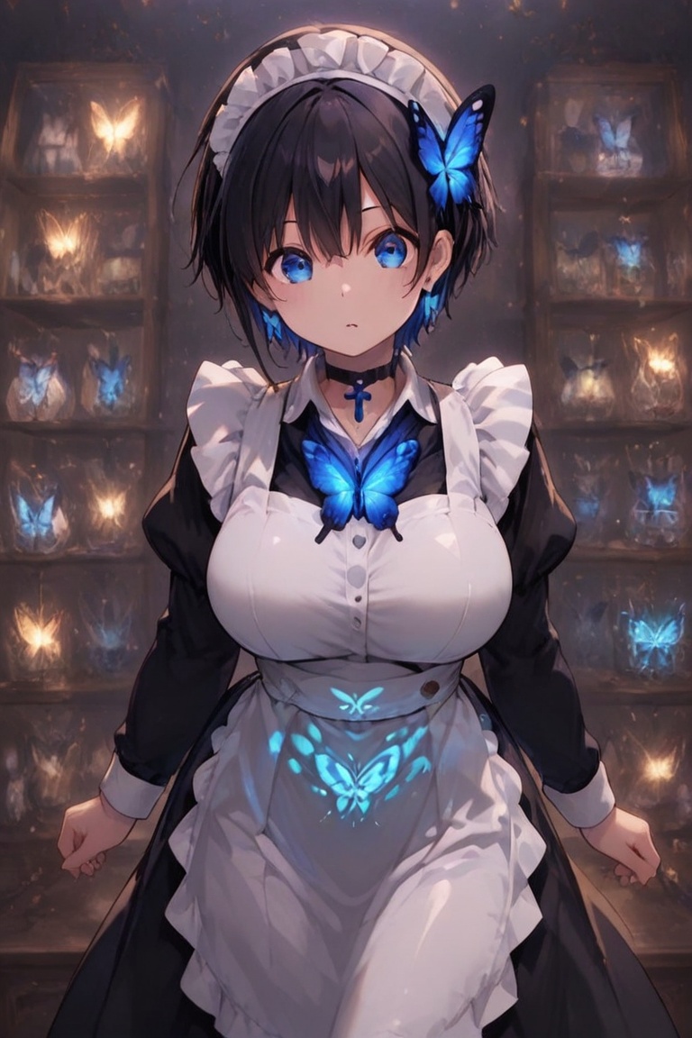 Long Skirt Maid,  Skirt & glowing markings,  Beautiful breasts on Tensor.Art