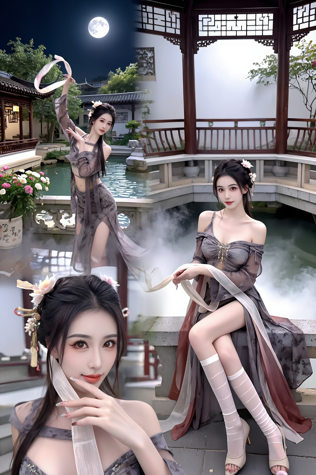Superior quality,  ranked number one. Inspiration: Courtyard,  dancer. Visuals: Under the bright moonlight on Tensor.Art