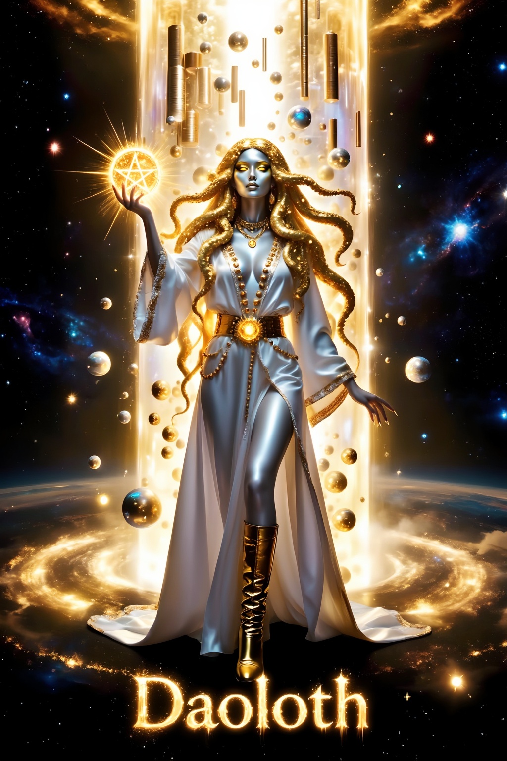 Top quality. Inspiration: Daoloth,  the divine light. This image depicts Daoloth,  the alien god who controls the past on...