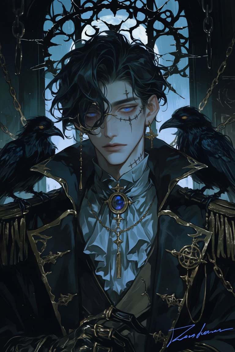 male,  raven_ears,  black_hair on Tensor.Art