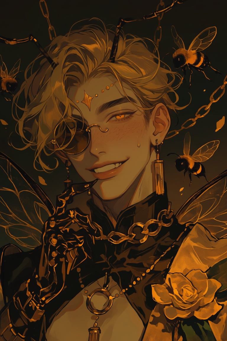 male,  bee_antennae,  golden_hair on Tensor.Art