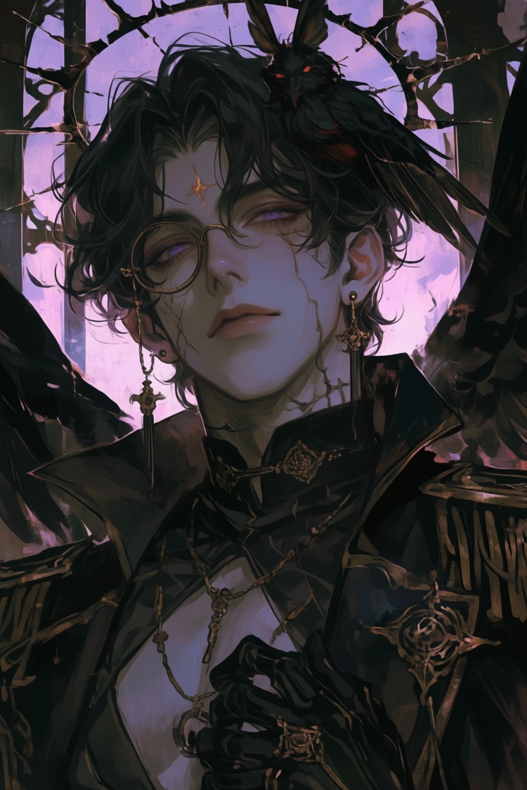 male,  raven_ears,  black_hair on Tensor.Art
