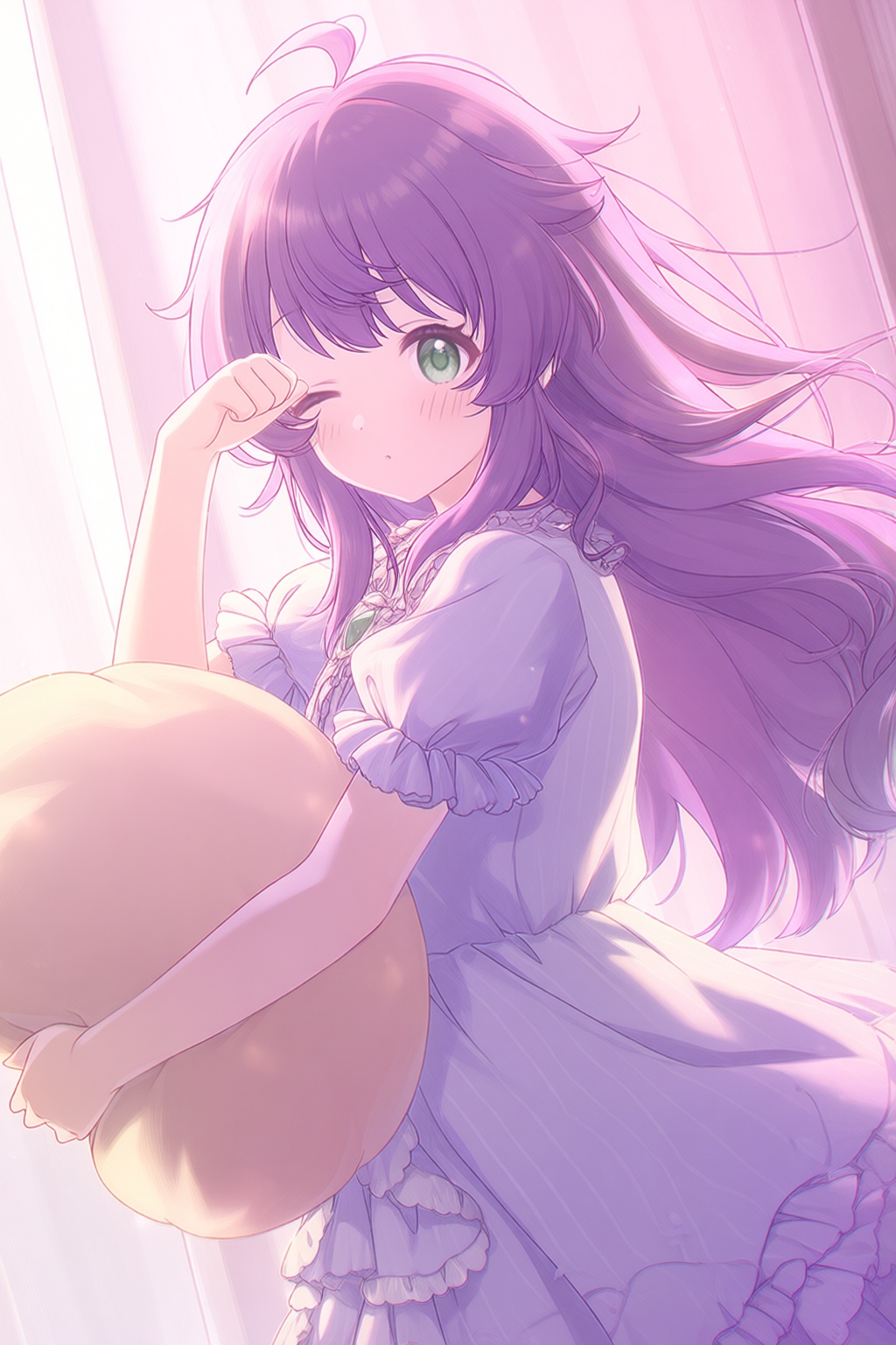 1girl,  ahoge,  arm up by 13ep on Tensor.Art