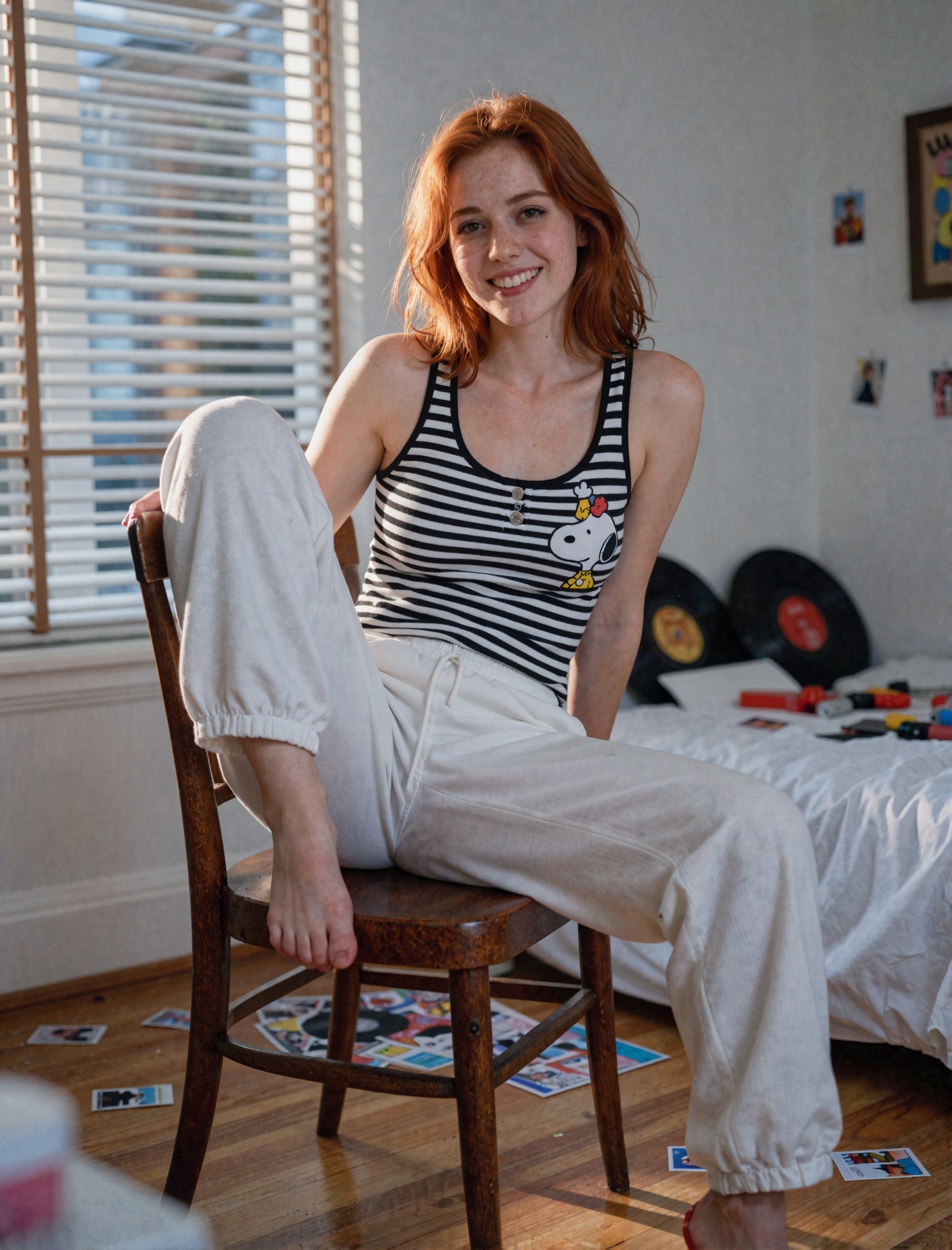 8K ultra high-definition photorealistic candid portrait,  low-angle shot of a stunning young woman with short shoulder-len...