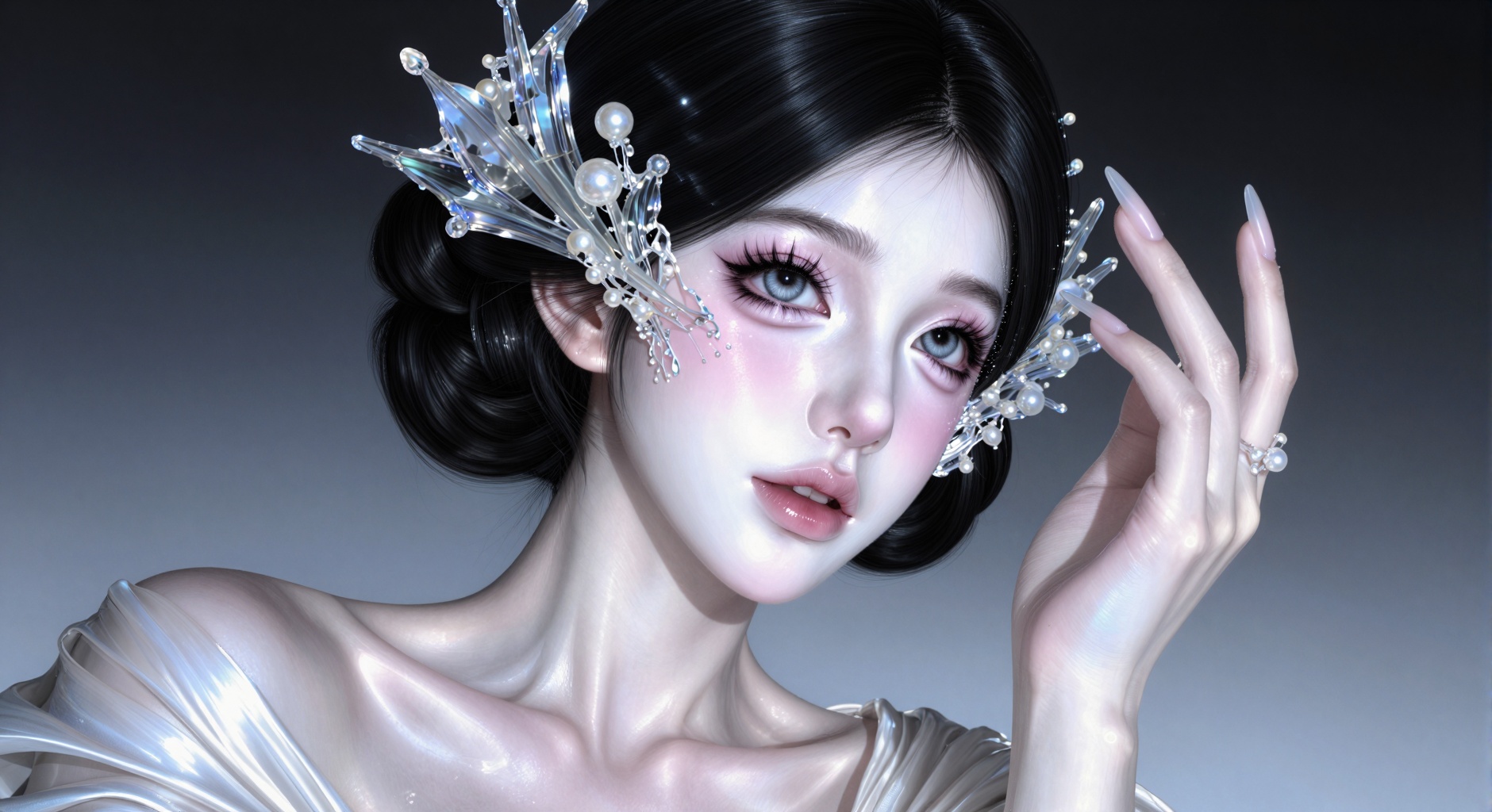 cinematic aquatic fantasy portrait,  delicate doll-like facial features,  porcelain skin on Tensor.Art
