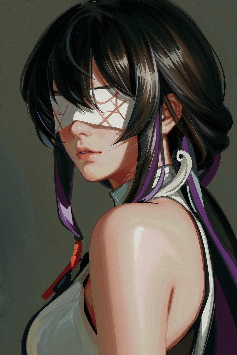 @pluvium_grandis,  semi-realistic digital painting,  smooth realistic skin shading with soft subsurface scattering on Tens...