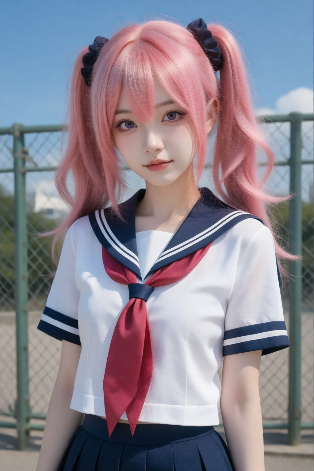1girl,  pink hair,  solo on Tensor.Art