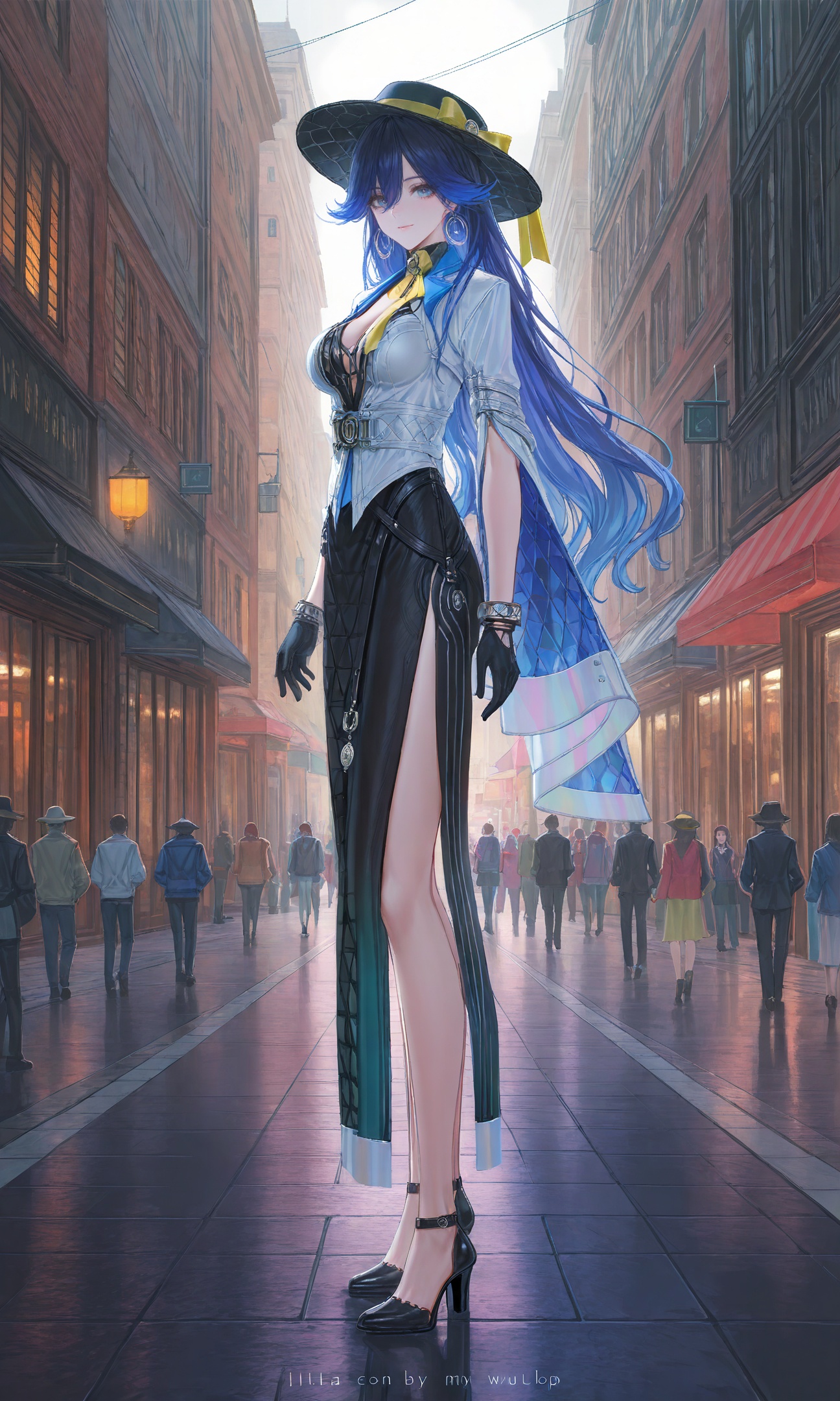 soft smile,  in city,  in street by MasterQ on Tensor.Art