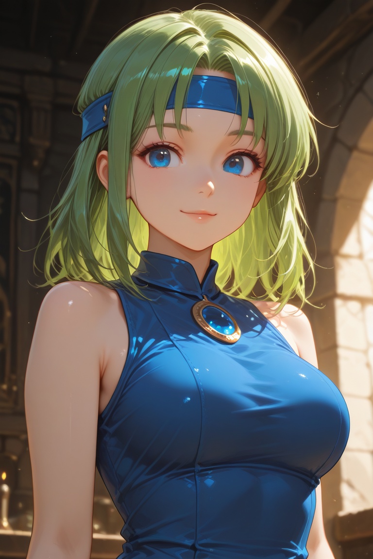 wizard_girl,  green hair,  medium hair on Tensor.Art
