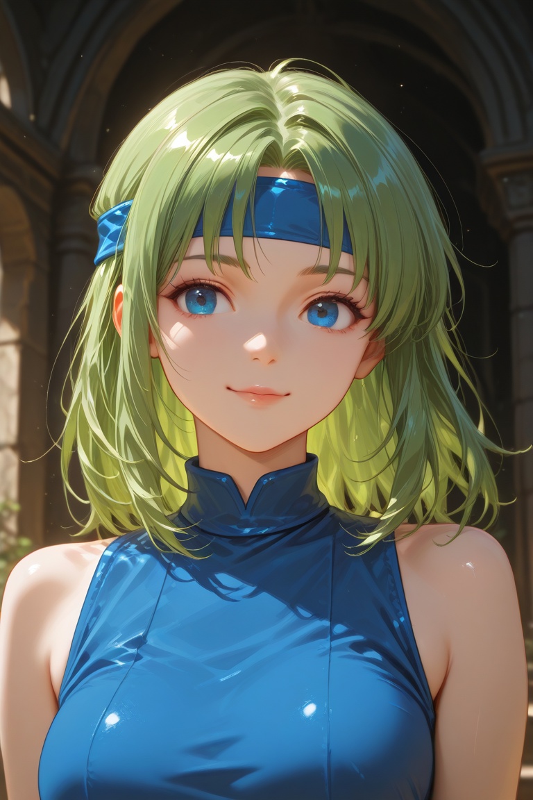 wizard_girl,  green hair,  medium hair on Tensor.Art