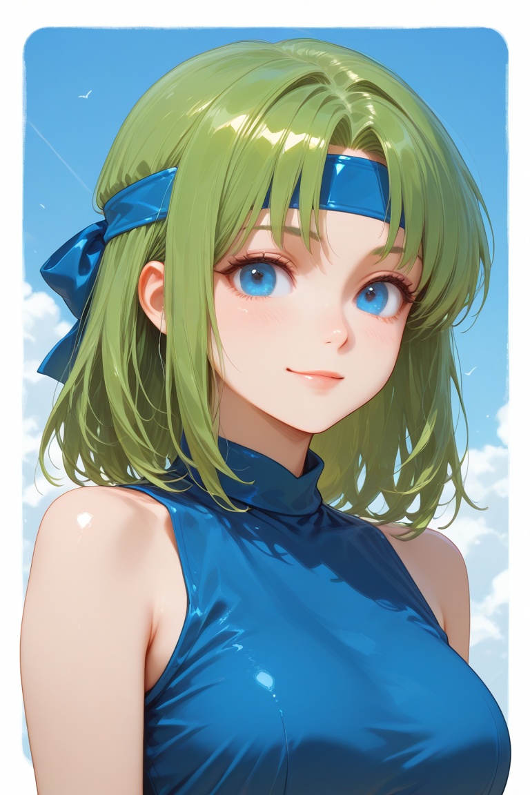 wizard_girl,  green hair,  medium hair on Tensor.Art