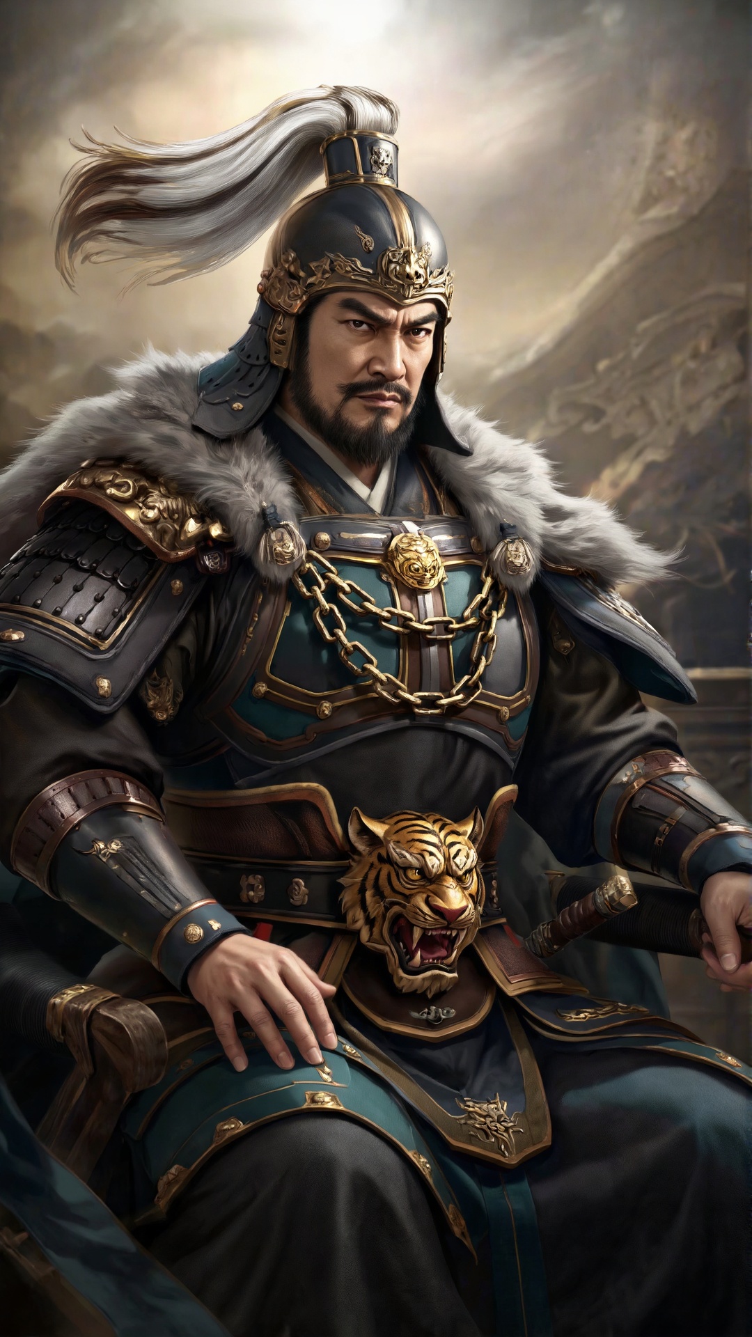 三国时期武将,  55岁。看起来很帅,  身躯宽厚壮硕 by 一起旅行 on Tensor.Art