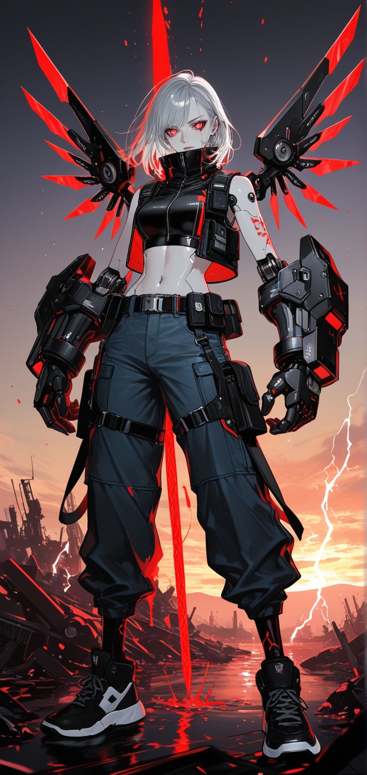 In a "meta-modified" pose,  a unique fusion of human and machine. The artwork showcases his distinctive costume and the hy...