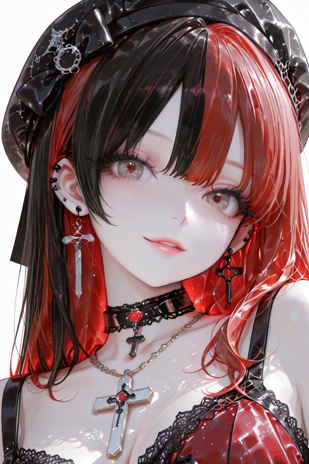 Chest,  gazing at the viewer,  smiling on Tensor.Art