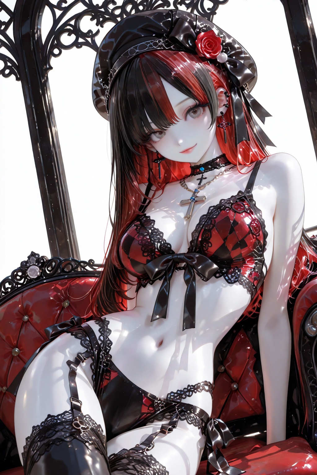 Chest,  gazing at the viewer,  smiling on Tensor.Art