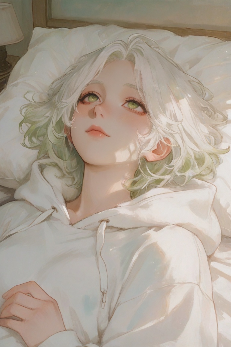 1girl,  solo,  lying on pillow on Tensor.Art