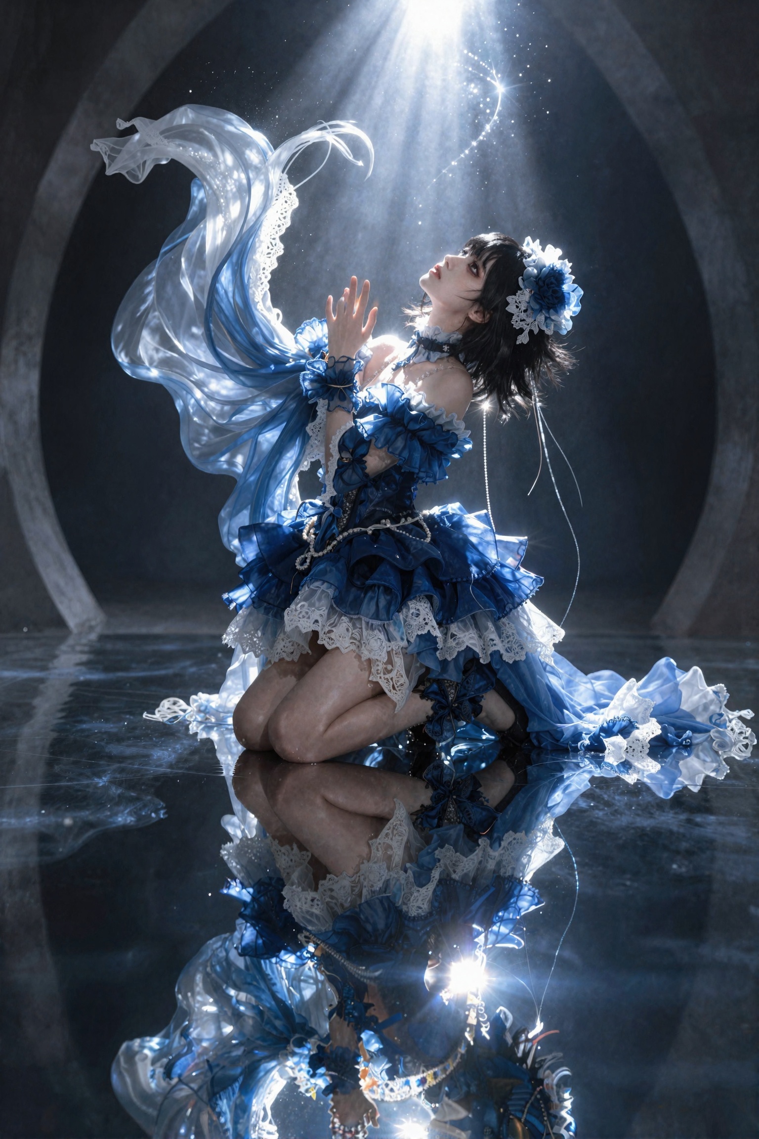 A beautiful young woman with a pretty face,  cold expression,  radiant complexion on Tensor.Art