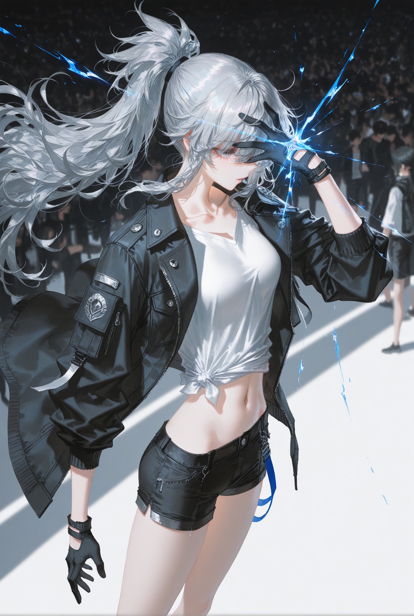 1 character,  wearing a jacket,  gray hair by 枫林 on Tensor.Art