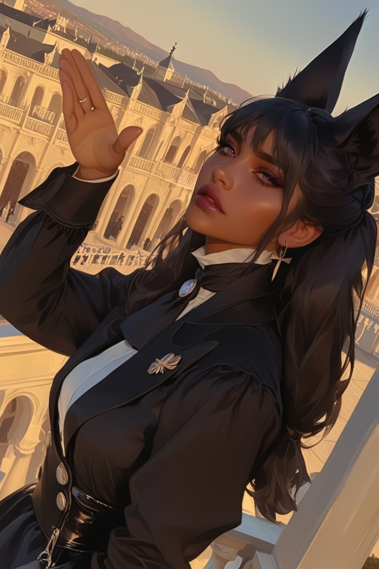 Semi realistic anime style,  1woman,  female Anubis on Tensor.Art