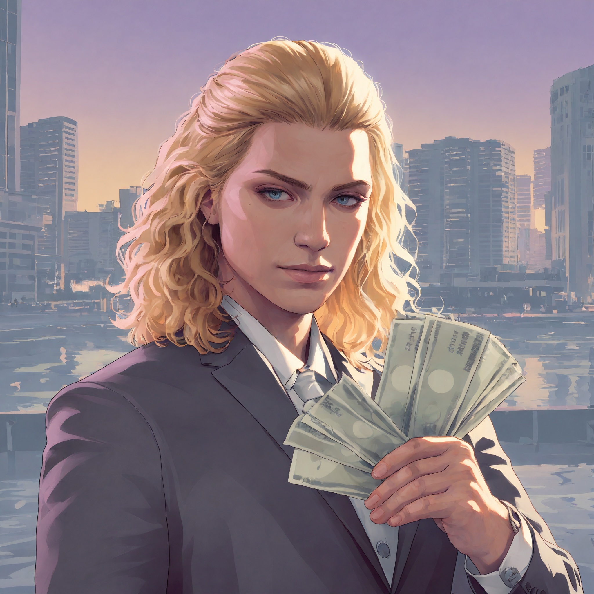 gtaVI-style,  1boy,  medium hair on Tensor.Art