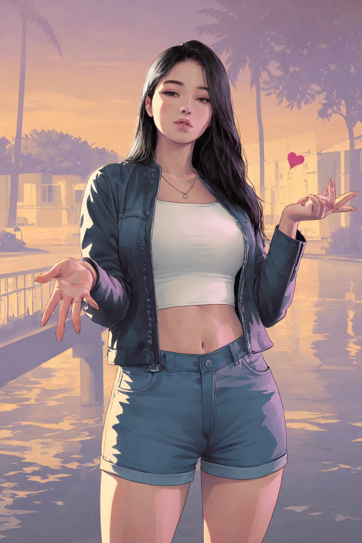 gtaVI-style,  1girl,  korean woman on Tensor.Art
